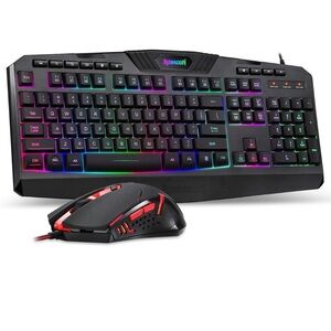 Redragon wired s101-3 gaming keyboard and 3200 dpi mouse with LED